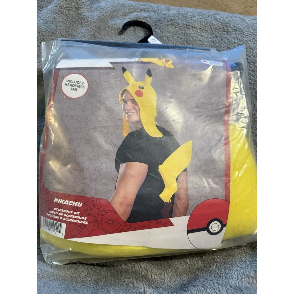 New Pkg Adult Pokemon Pikachu Costume Accessory Kit Headpiece & Tail